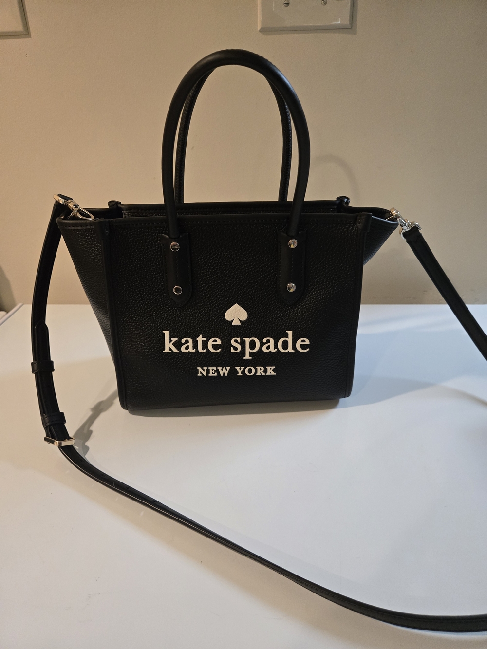 kate spade New York Black Leather Tote Bag